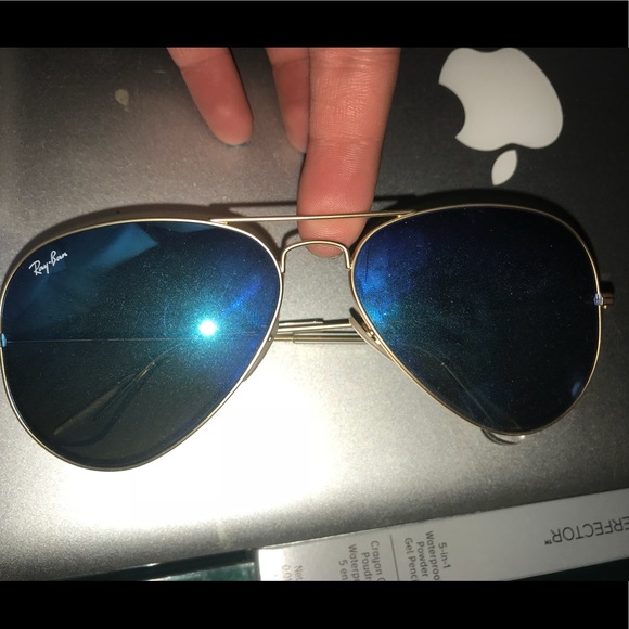 Authentic Raybans Rb3025 Blue Mirror Flash Lenses